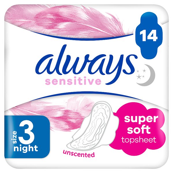 Always Ultra Sensitive Night (rozmiar 3) Podpaski ze skrzydełkami, 16 sztuk