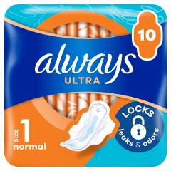 Always Ultra Normal (R1) Ze Skrzydełkami Podpaski 10 Sztuk