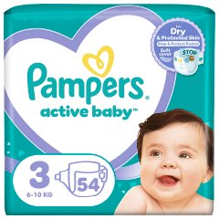 Pampers Active Baby, rozmiar 3, 54 pieluszek, 6kg-10kg