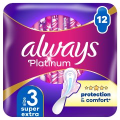 Always Platinum Super Extra (rozmiar 3) Podpaski ze skrzydełkami 12