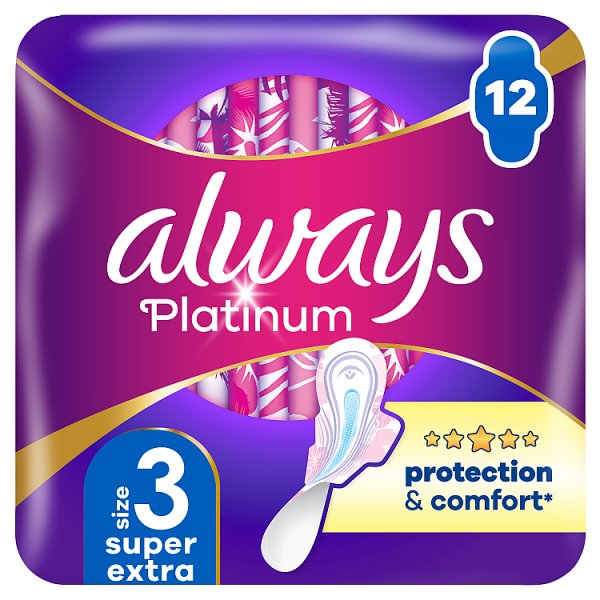 Always Platinum Super Extra (rozmiar 3) Podpaski ze skrzydełkami 12