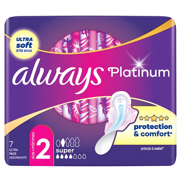 Always Platinum Super (rozmiar 2) Podpaski ze skrzydełkami 7