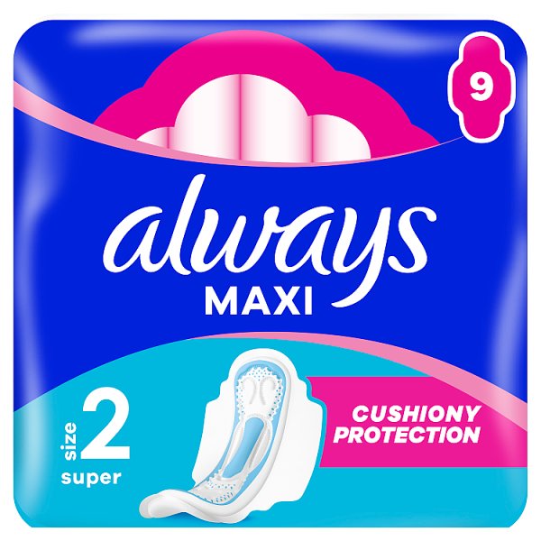 Always Maxi Podpaski Ze Skrzydełkami Super (Rozmiar 2) 9 Podpaski