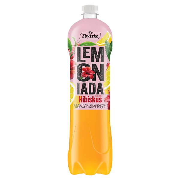 Zbyszko Lemoniada smak hibiskus z ekstraktem zielonej herbaty i nutą mięty 1,25 l