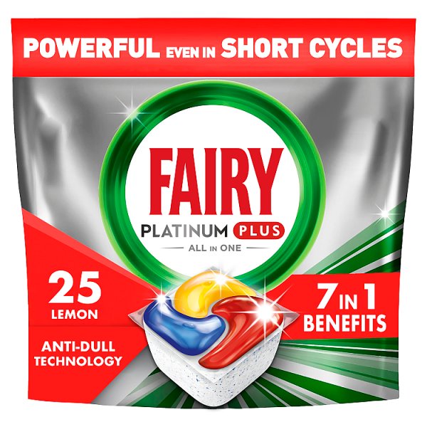 Tabletki do zmywarki All In One Fairy Platinum Plus Cytryna, 25 tabletek