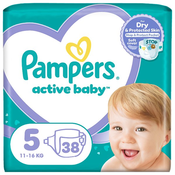 Pampers Active Baby, rozmiar 5, 38 pieluszek, 11kg-16kg
