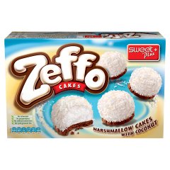 Sweet Plus Zeffo Cakes Ciastka kakaowe z pianką o smaku waniliowo-kokosowym 115 g
