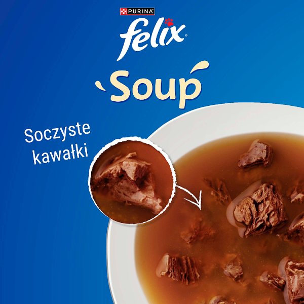 Felix Soup Original Uzupełniająca karma dla kota zestaw zup 6 x 48 g