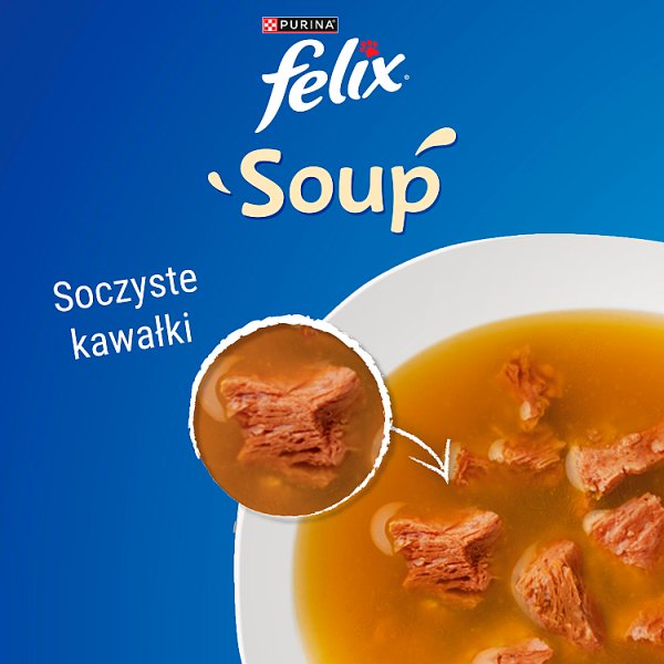 Felix Soup Original Uzupełniająca karma dla kota 6 x 48 g
