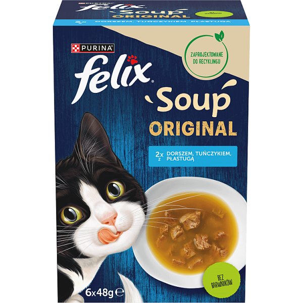 Felix Soup Original Uzupełniająca karma dla kota 6 x 48 g
