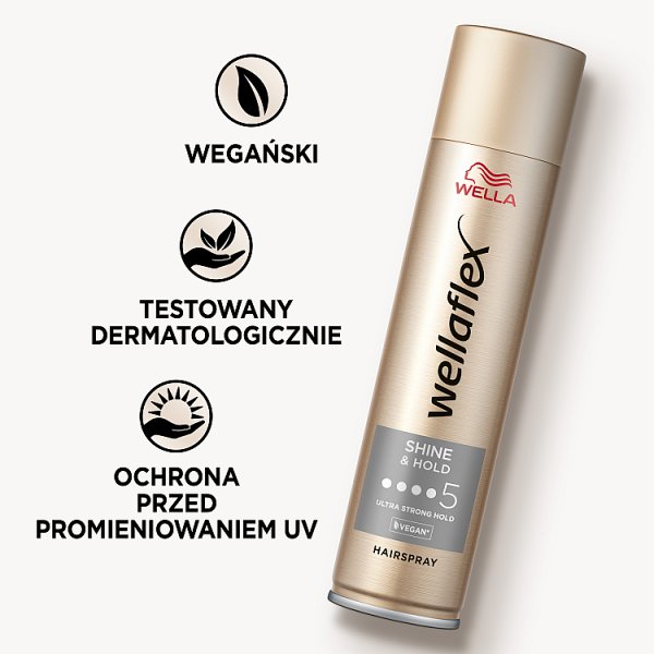 Wella Wellaflex Shine &amp; Hold Ultra Strong Hold Lakier do włosów 250 ml