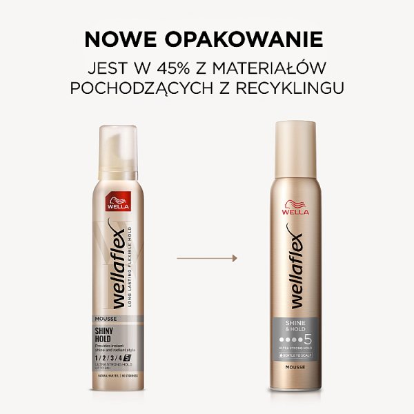 Wella Wellaflex Shine &amp; Hold Ultra Strong Hold Pianka do włosów 200 ml