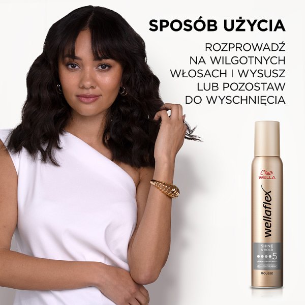 Wella Wellaflex Shine &amp; Hold Ultra Strong Hold Pianka do włosów 200 ml