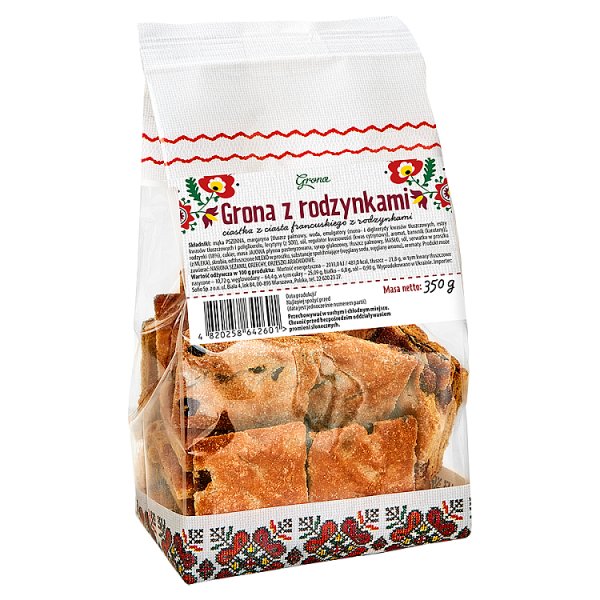 Grona Ciastka z ciasta francuskiego z rodzynkami 350 g