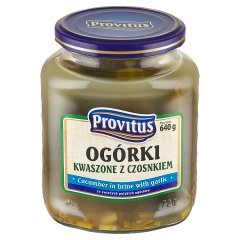 Provitus Ogórki kwaszone z czosnkiem 640 g