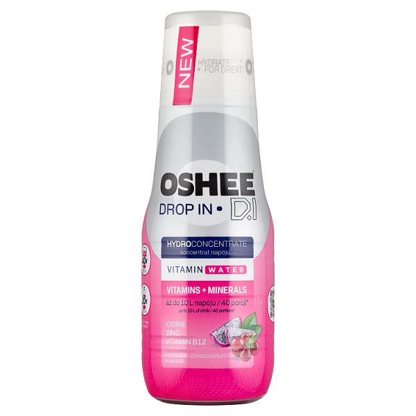 Oshee Drop In Koncentrat napoju o smaku czerwonych winogron i dragonfruit 500 ml