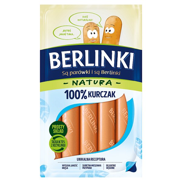Berlinki Natura Kiełbasa 100 % kurczak 160 g