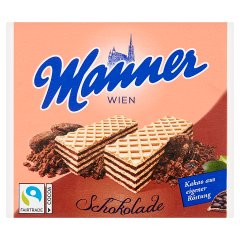Manner Chrupiące wafle nadziewane kremem czekoladowym 75 g