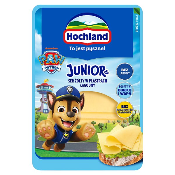 Hochland Junior Ser żółty w plastrach łagodny 135 g