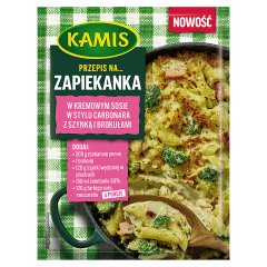 Kamis Przepis na zapiekanka w kremowym sosie w stylu carbonara z szynką i brokułami 30 g