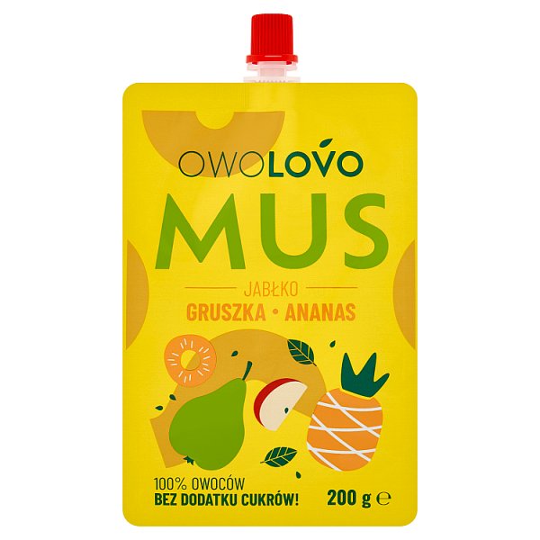 Owolovo Mus jabłko gruszka ananas 200 g