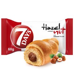 7Days Hazelnut rogalik z ciasta francuskiego z nadzieniem z orzechami laskowymi - 60 g