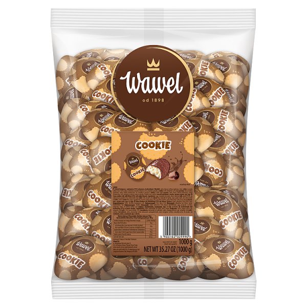 Wawel Cookie Cukierki kakaowe z nadzieniem mlecznym z herbatnikami 1000 g