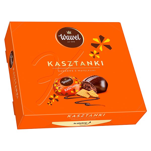 Wawel Kasztanki kakaowe z wafelkami Czekolada z nadzieniem 160 g