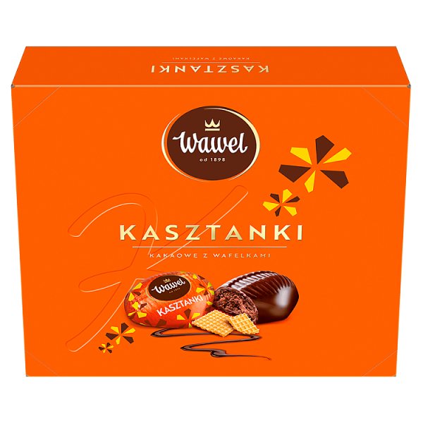 Wawel Kasztanki kakaowe z wafelkami Czekolada z nadzieniem 160 g