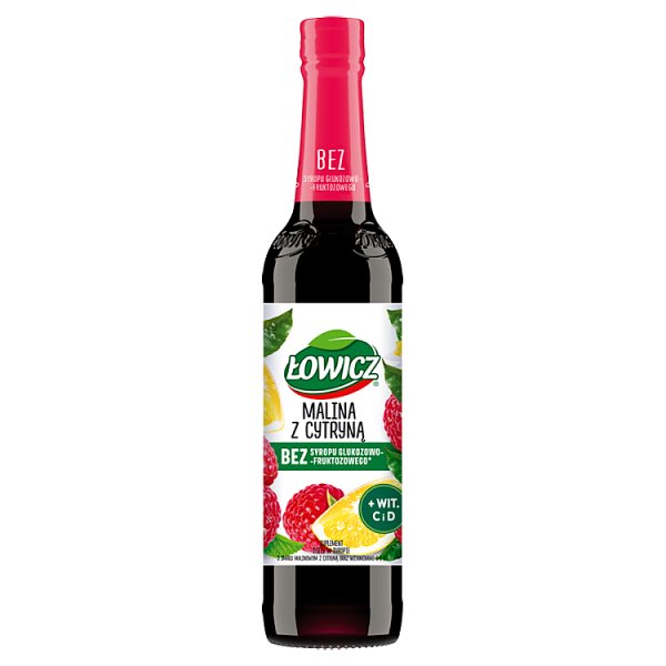 Łowicz Suplement diety w syropie o smaku malinowym z cytryną 400 ml