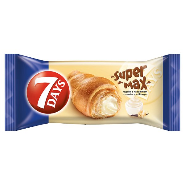 7Days Super Max rogalik z ciasta francuskiego z nadzieniem o smaku waniliowym - 60 g