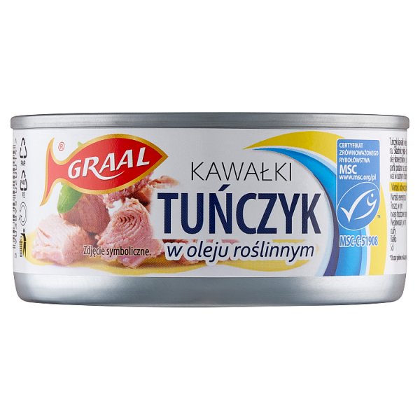 Graal Tuńczyk kawałki w oleju roślinnym 170 g