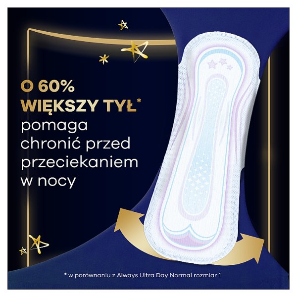 Always Podpaski Ultra Secure Night (rozmiar 4) Podpaski ze skrzydełkami, x 12]