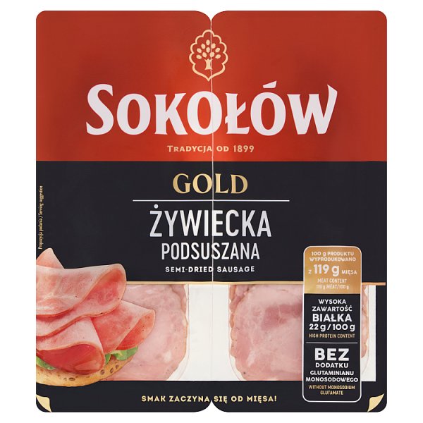 Sokołów Gold Kiełbasa żywiecka podsuszana 2 x 50 g