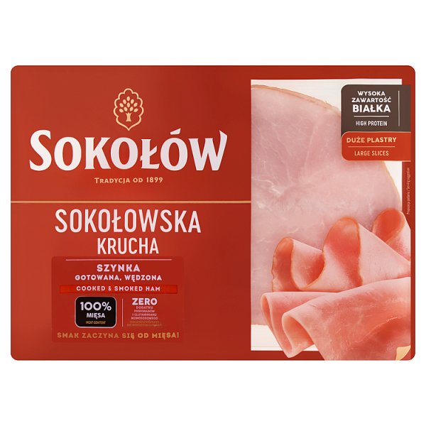 Sokołów Szynka gotowana wędzona Sokołowska krucha 160 g