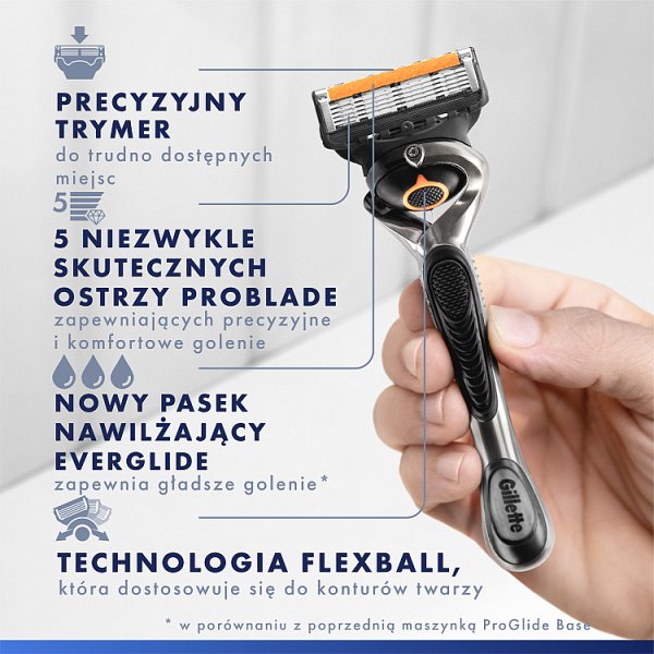 Gillette ProGlide Wkłady wymienne z 5 ostrzami i precyzyjnym trymerem