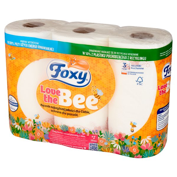 Foxy Love the Bee Ręczniki kuchenne 3 rolki