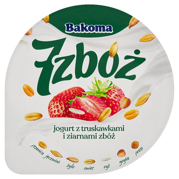 Bakoma 7 zbóż Jogurt z truskawkami i ziarnami zbóż 140 g