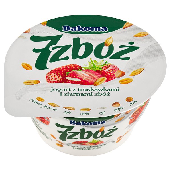Bakoma 7 zbóż Jogurt z truskawkami i ziarnami zbóż 140 g