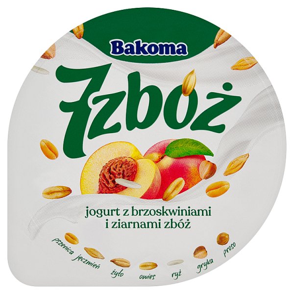 Bakoma 7 zbóż Jogurt z brzoskwiniami i ziarnami zbóż 140 g