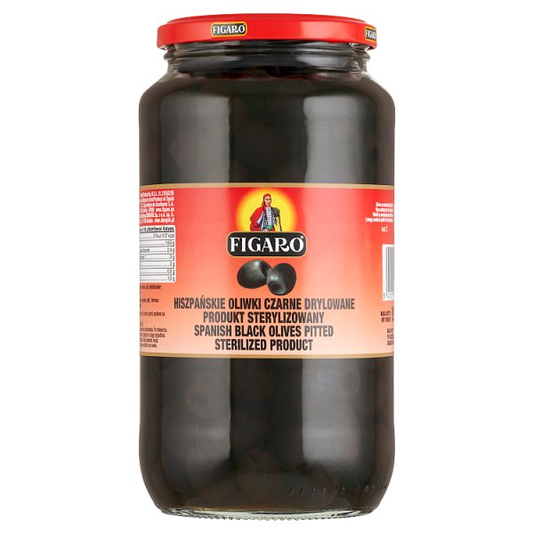 Figaro Hiszpańskie oliwki czarne drylowane 920 g