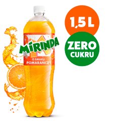 Mirinda Zero cukru Napój gazowany o smaku pomarańczy 1,5 l