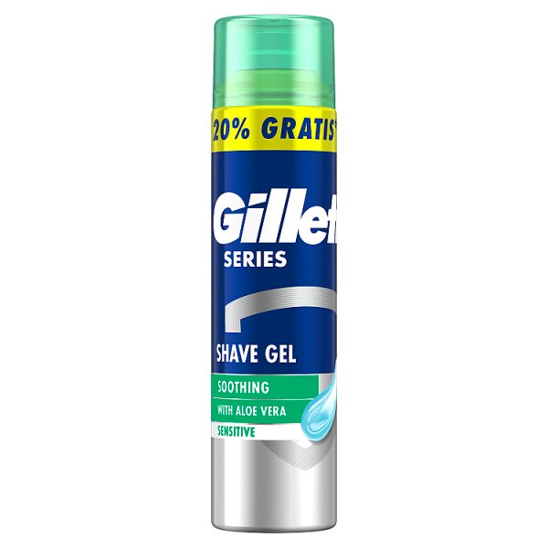 Gillette Series Kojący żel do golenia z aloesem, 240 ml