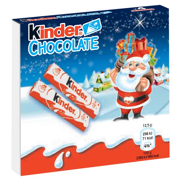 Kinder Chocolate Batonik z mlecznej czekolady z nadzieniem mlecznym 50 g (4 sztuki)