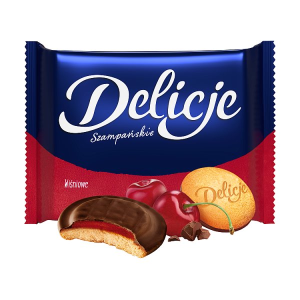 Delicje Szampańskie Biszkopty z galaretką wiśniową oblewane czekoladą 294 g