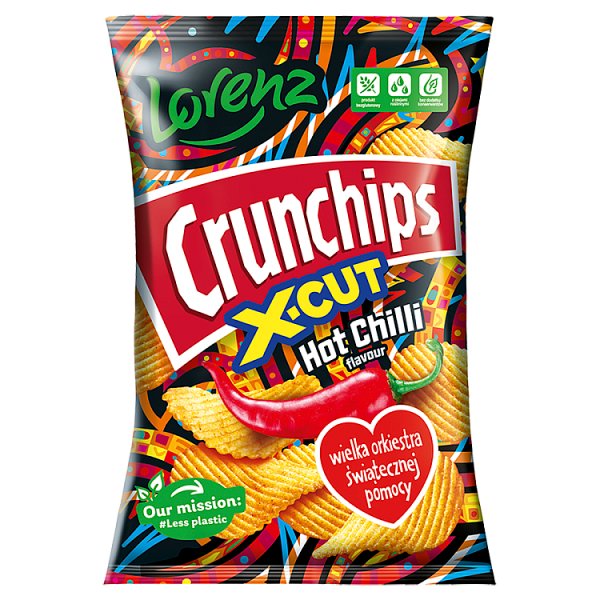 Crunchips X-Cut Chipsy ziemniaczane o smaku chilii 130 g