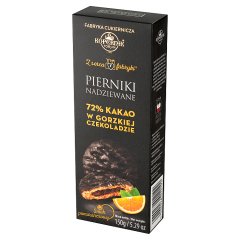 Kopernik Z serca fabryki Pierniki nadziewane w gorzkiej czekoladzie smak pomarańczowy 150 g