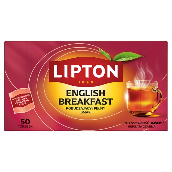 Lipton English Breakfast Herbata czarna 100 g (50 torebek)