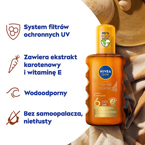 Nivea SUN Karotenowy olejek do opalania Intense Bronze spray SPF 6