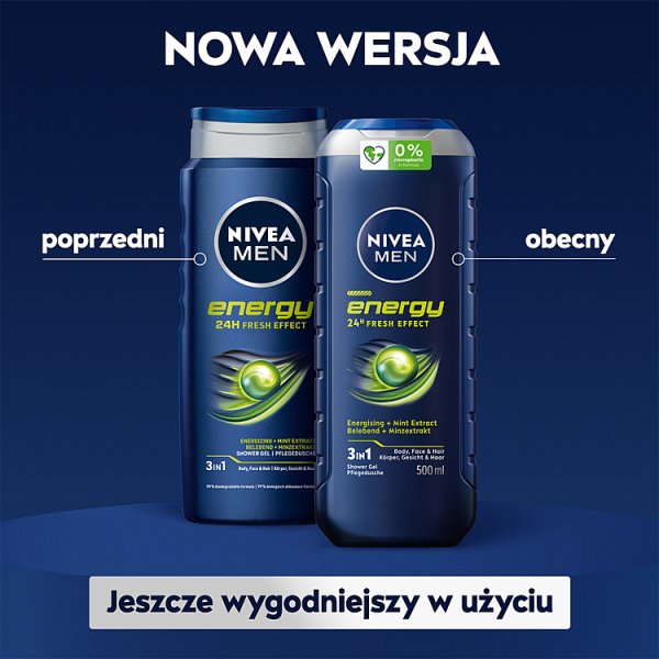 Nivea MEN Energy Żel pod prysznic dla mężczyzn 500 ml